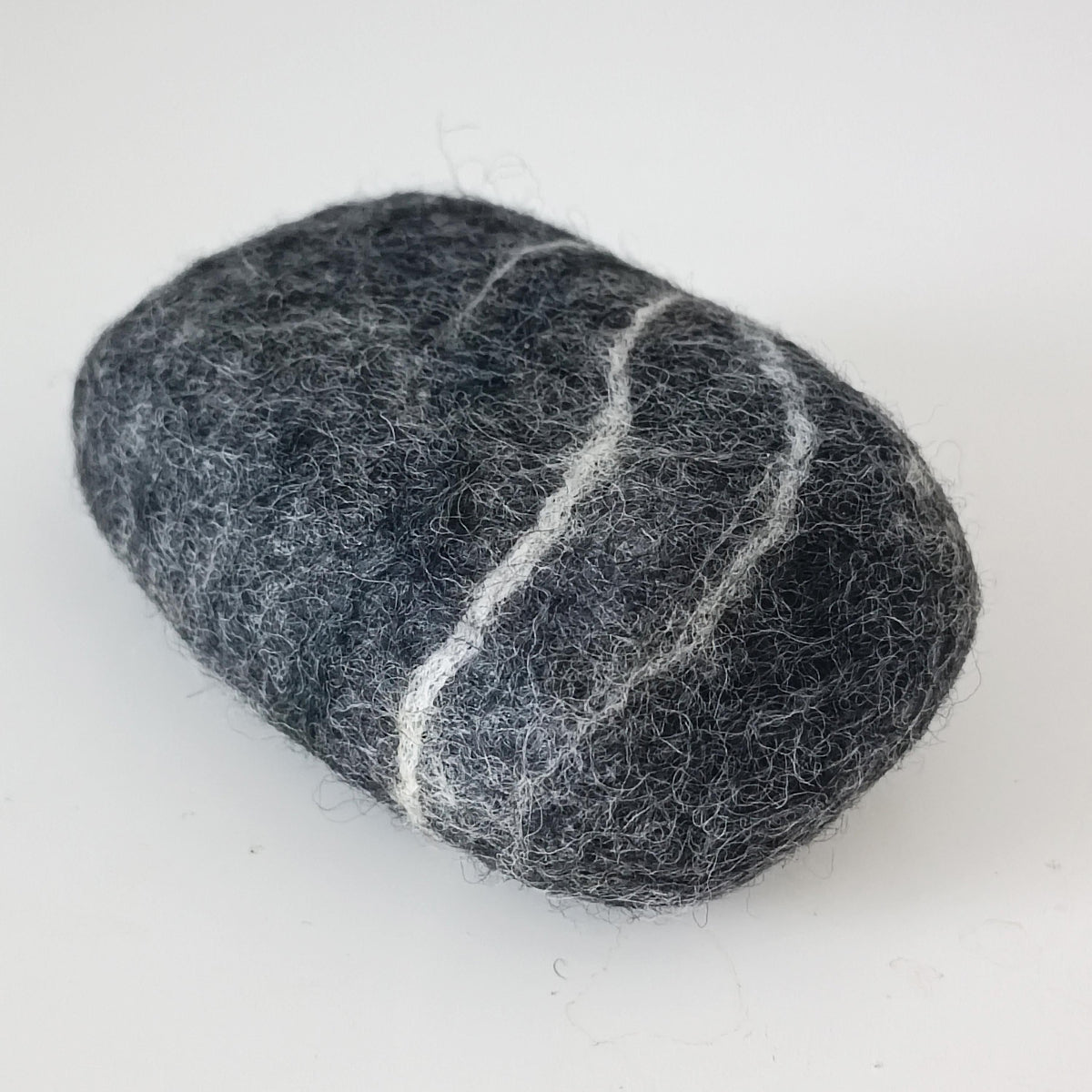 Dark Grey Felted Soap Bar Close Up
