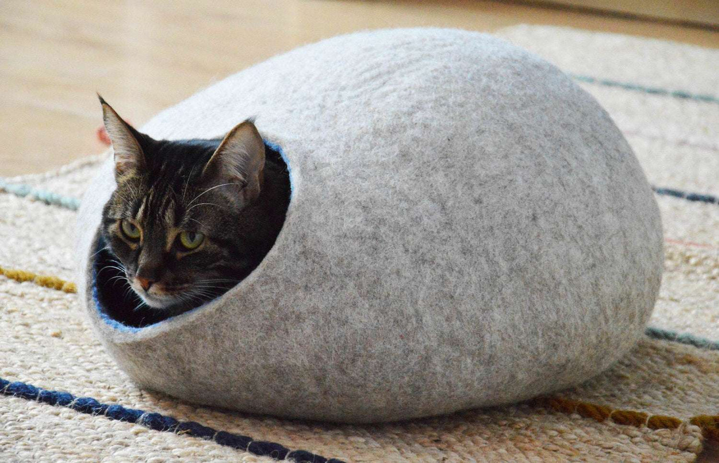 Premium Wool Cat Cave - Handcrafted Pet Bed - Home Soul