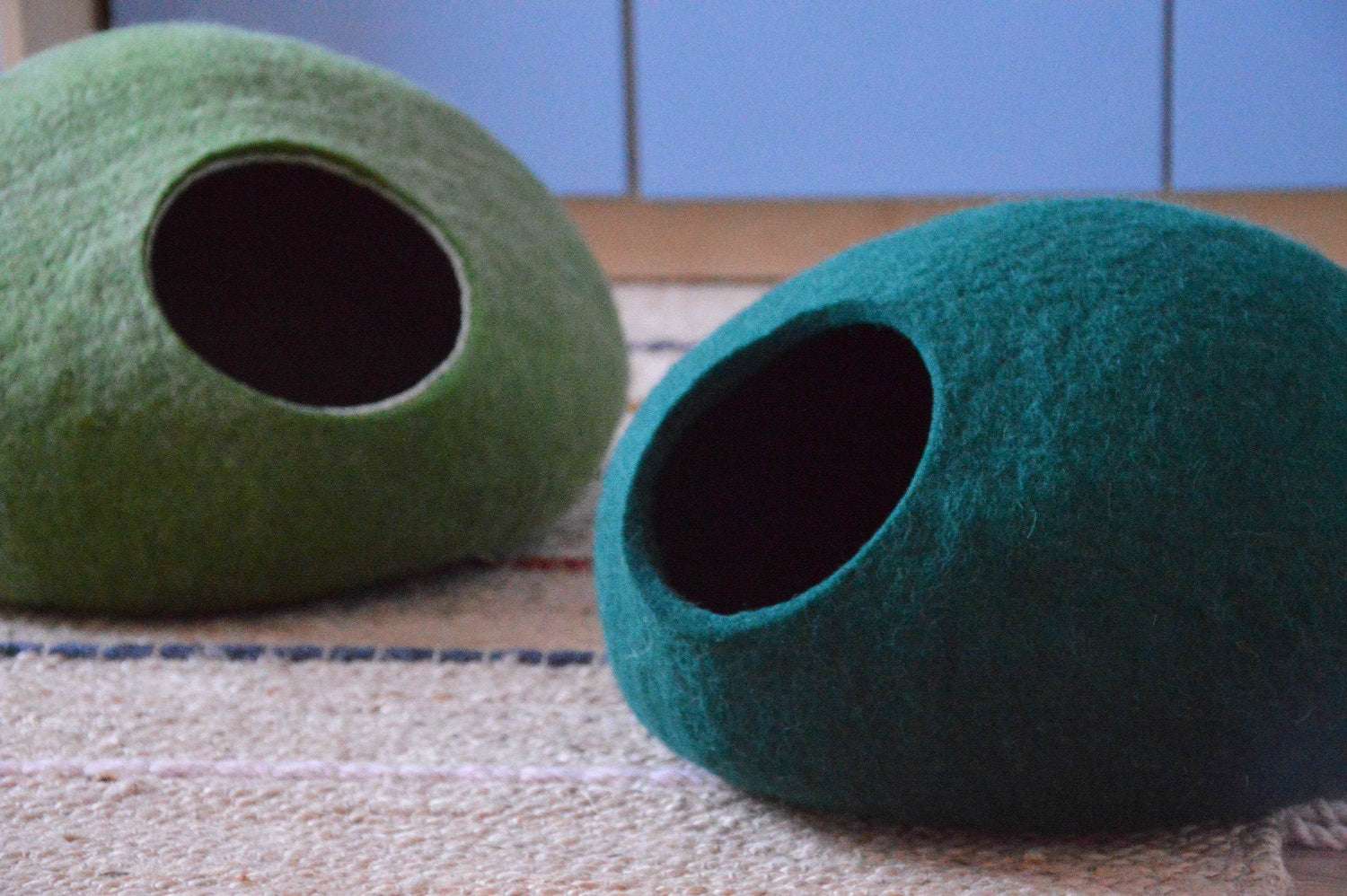 Emerald Green Cat Bed - Luxury Pet Cave - Home Soul