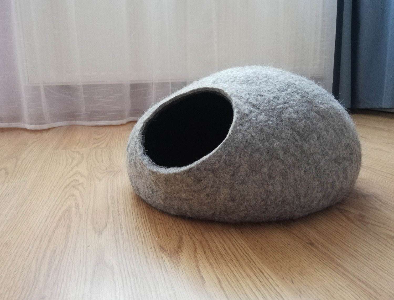 Modern Natural Wool Pet Bed - Eco Cat Cave - Home Soul