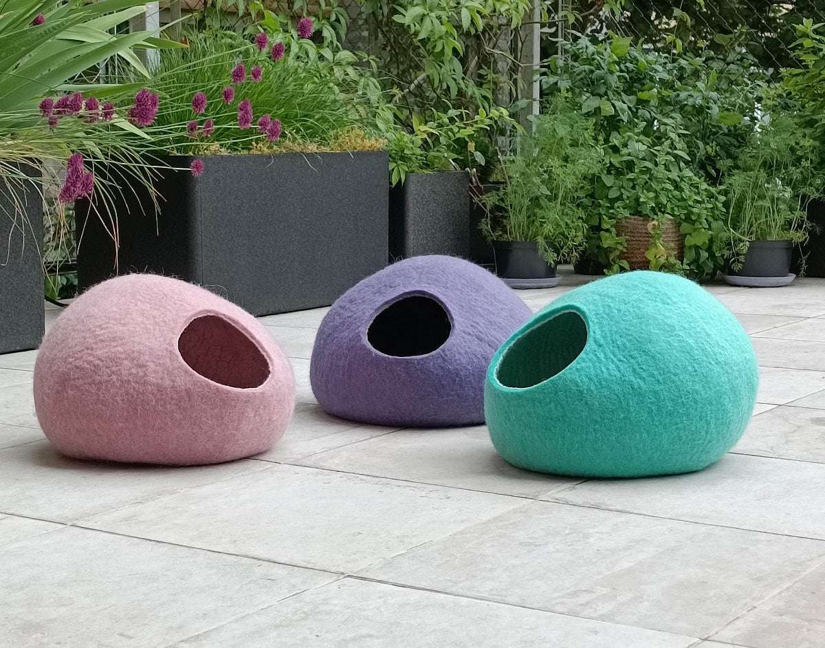 Pastel Cat Bed - Eco-Friendly Pet Cave - Home Soul