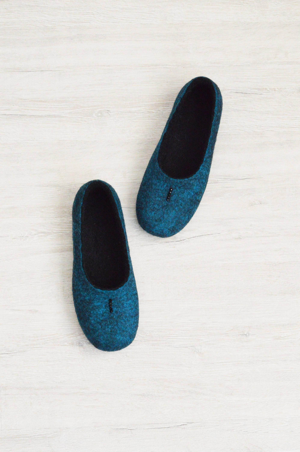 "Comfortable Felted Women's Slippers - Flat Ballerinas - Home Soul