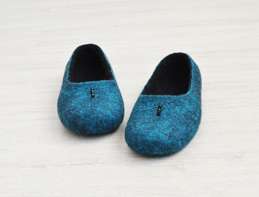 Comfortable Felted Women's Slippers - Flat Ballerinas - Home Soul