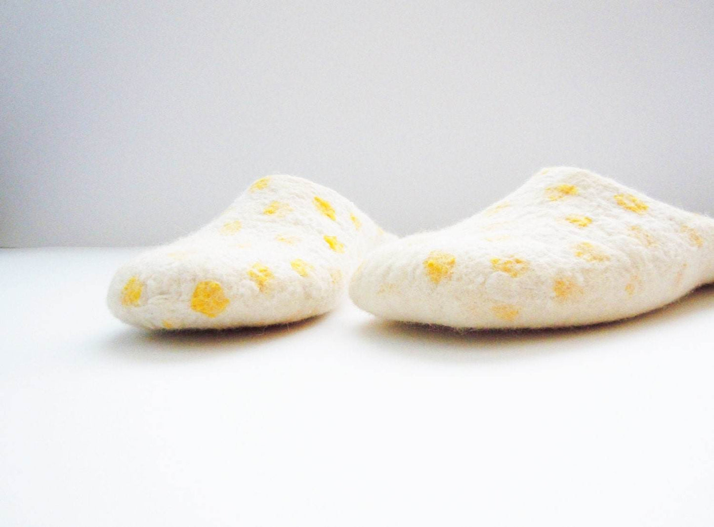 Yellow Polka Dot Backless Slippers - Bright House Shoes - Home Soul