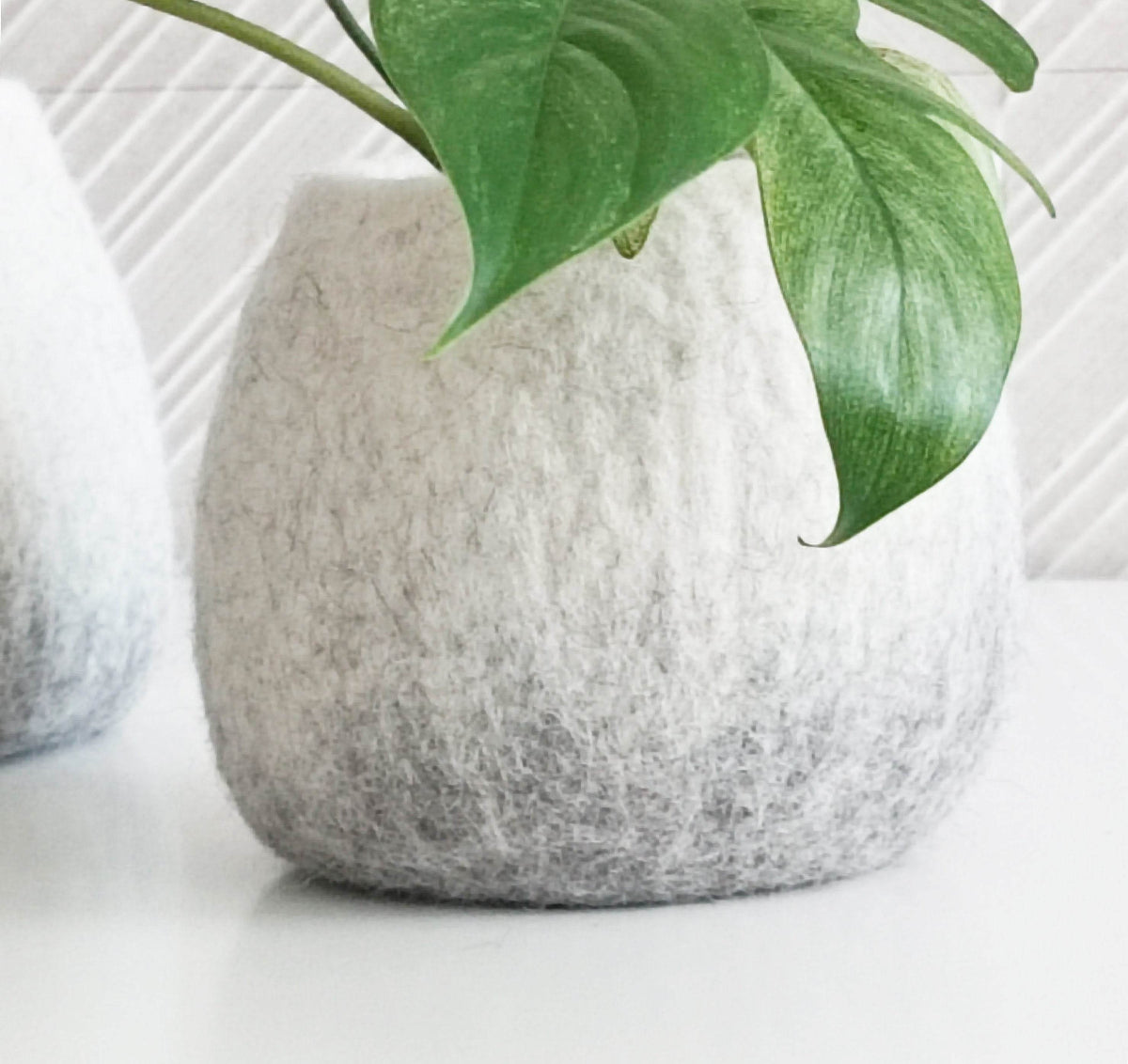 Felted Flower Planter - Scandinavian Design Pot - Home Soul
