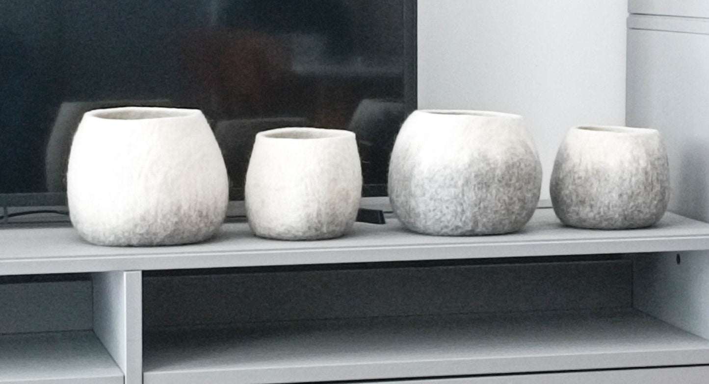 Scandinavian Flower Pot - Handmade Wool Planter - Home Soul