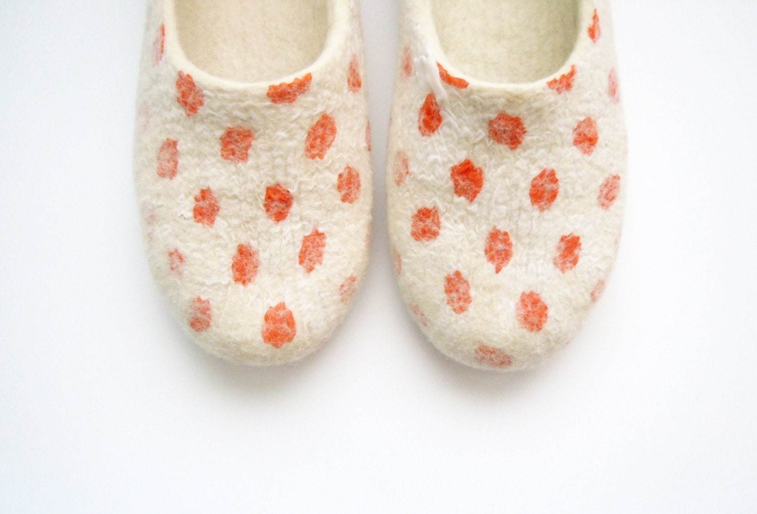 Orange Dots Slippers - Vibrant House Shoes - Home Soul