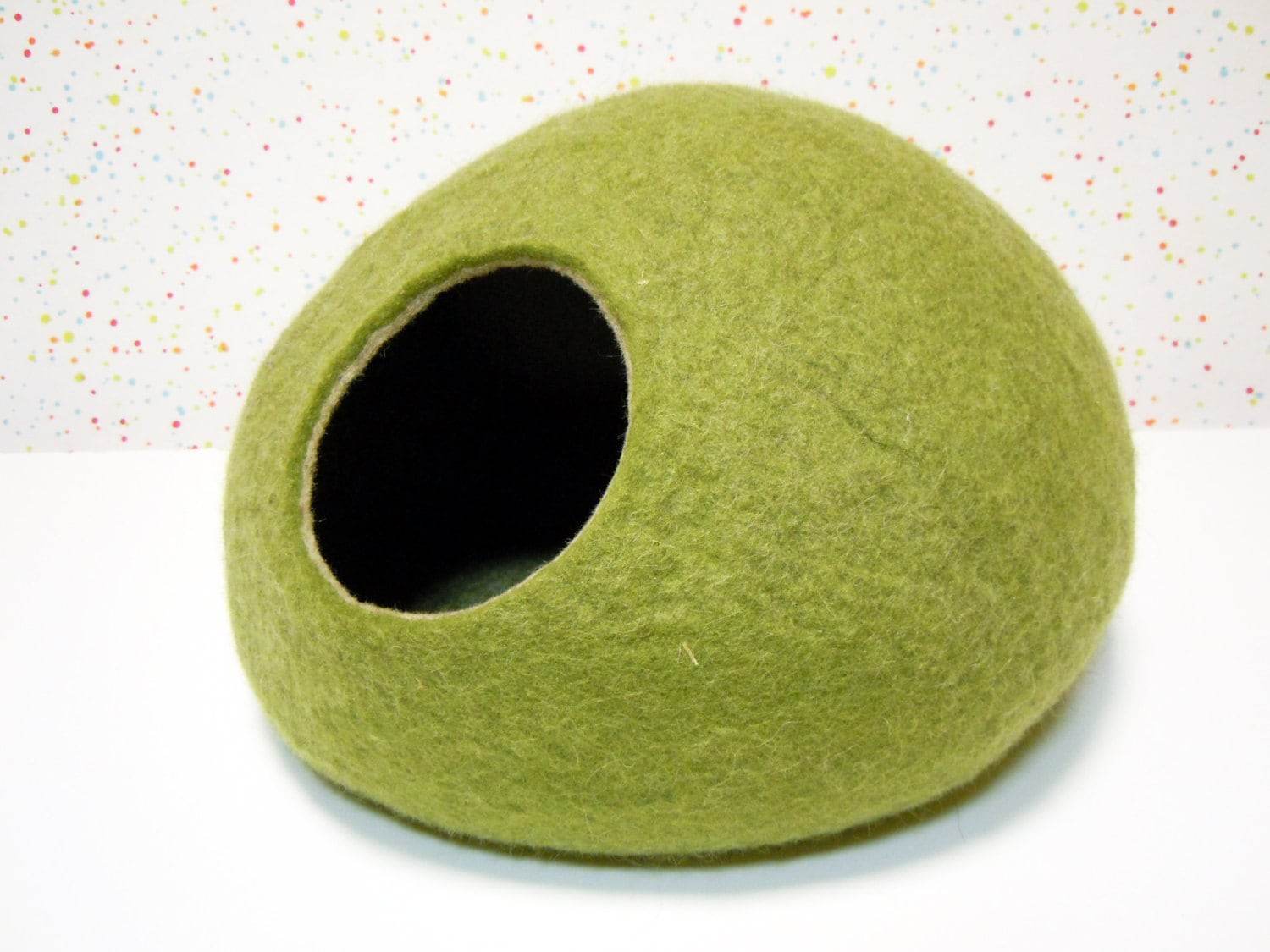 Olive Green Pet Bed - Earthy Cat Cave - Home Soul